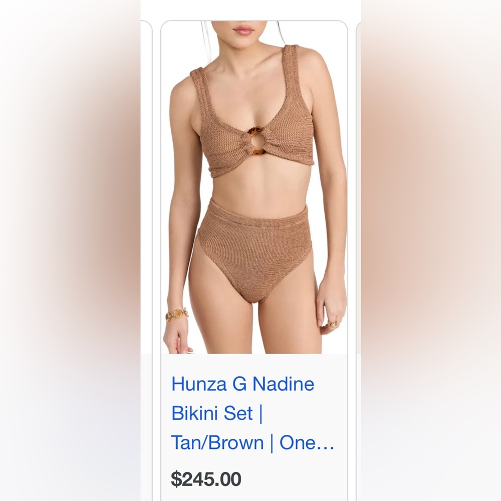 Brown like new hunza g two piece